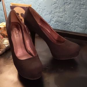 Velvety high heels